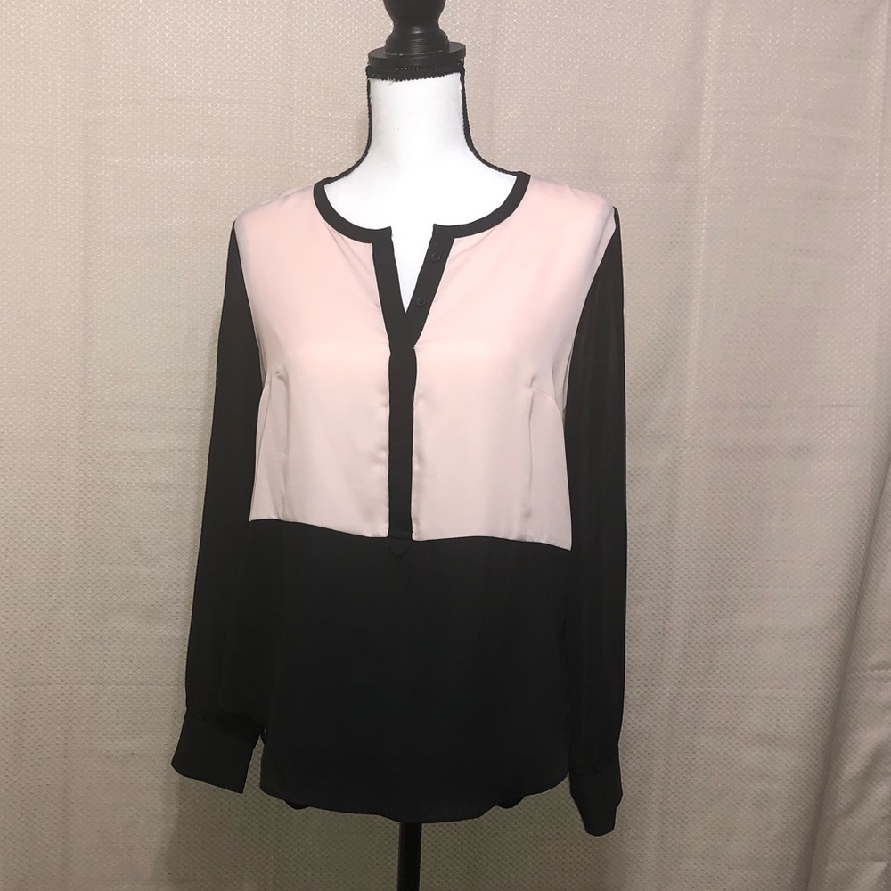 Blush and Black Blouse